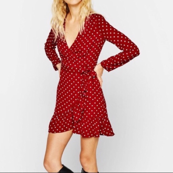 bershka polka dot dress